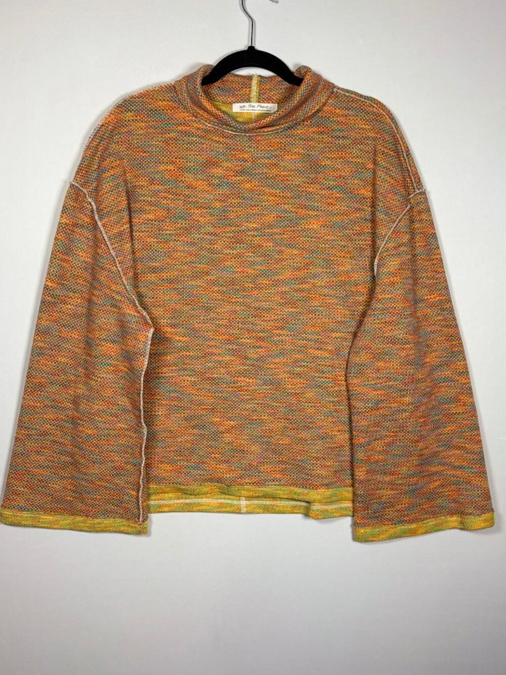Free People We The Free Sunny Days Turtleneck Sweater Multi Color Womens Size L